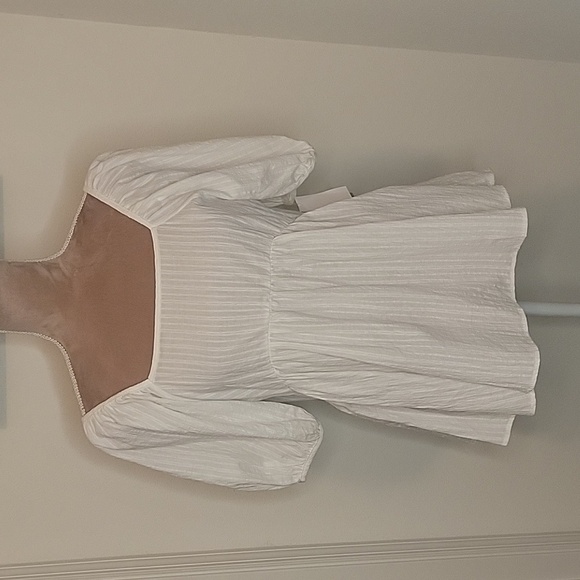 Bp Peasant Blouse, High Waist, Balloon Sleeve, Semi-Sheer, Size M, NEW with Tag - Picture 1 of 10